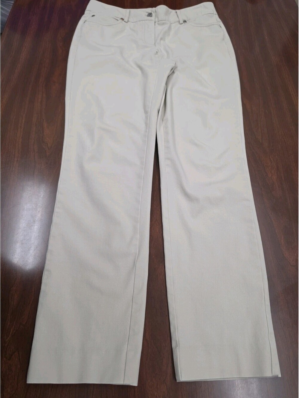 J. McLaughlin Women's Beige Straight Leg Pants Size 4 Casual Stretch Career Pant - Picture 1 of 7